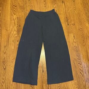 Athleta gray micro ribbed wide leg elastic waist loungewear soft fabric medium